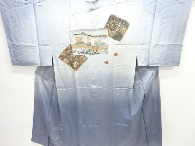 JAPANESE KIMONO / ANTIQUE MENS JUBAN / SILK / SHIKISHI PATTERN